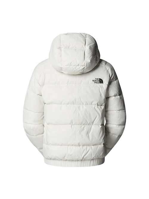 Giacca da donna imbottita in piuma d'oca, corta, cappuccio, colore white dune. THE NORTH FACE | NF0A8E75QLI1